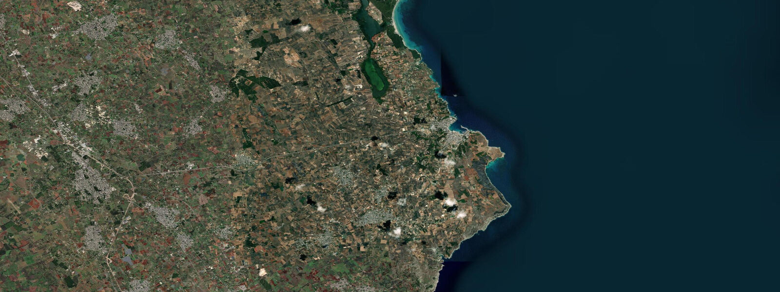 Satellite view of the coast near Otranto