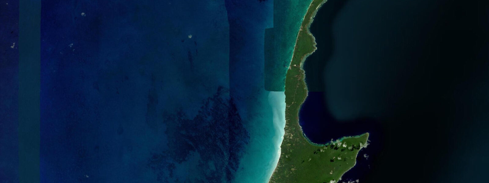Satellite view of the coast near Ouvéa, Loyalty Islands