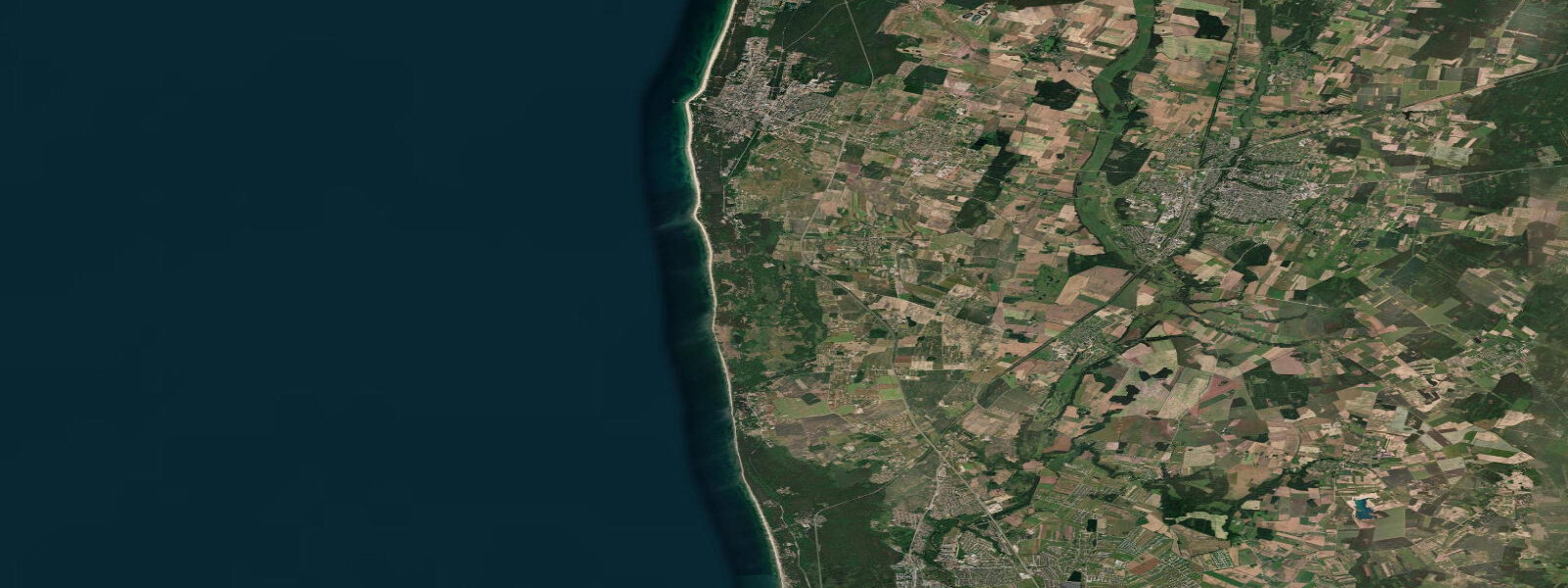 Satellite view of the coast near Palanga