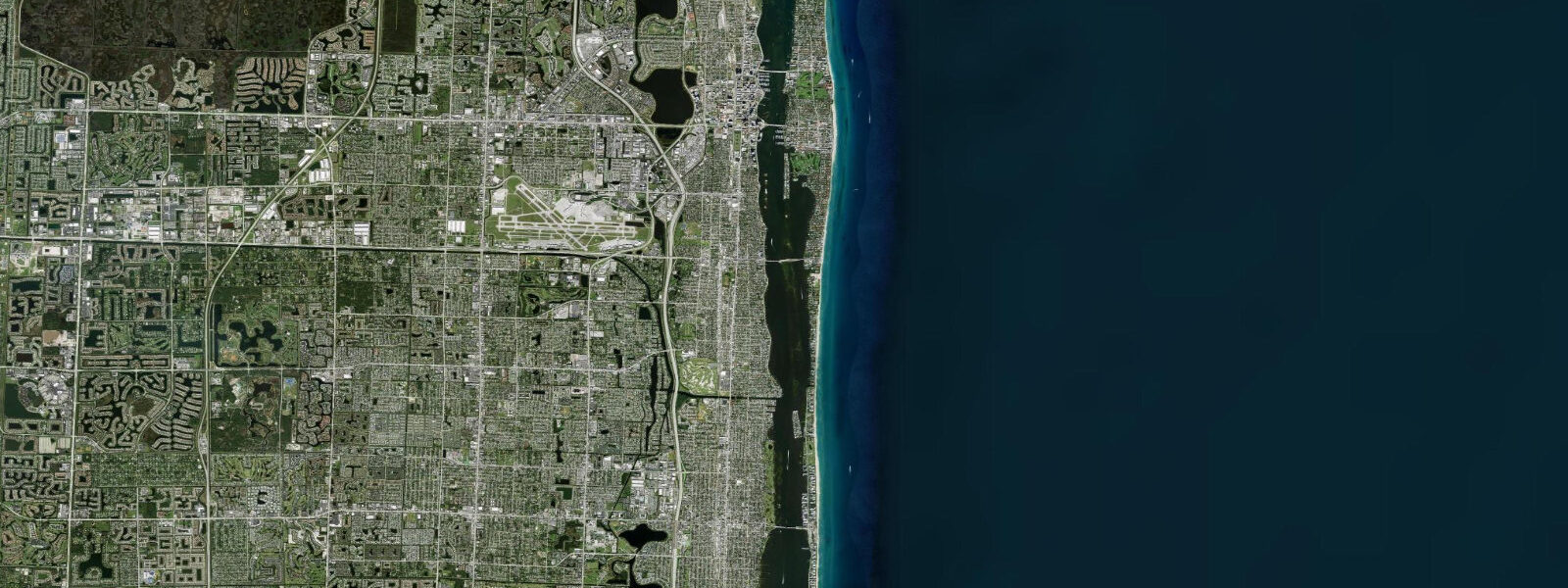 Satellite view of the coast near Palm Beach