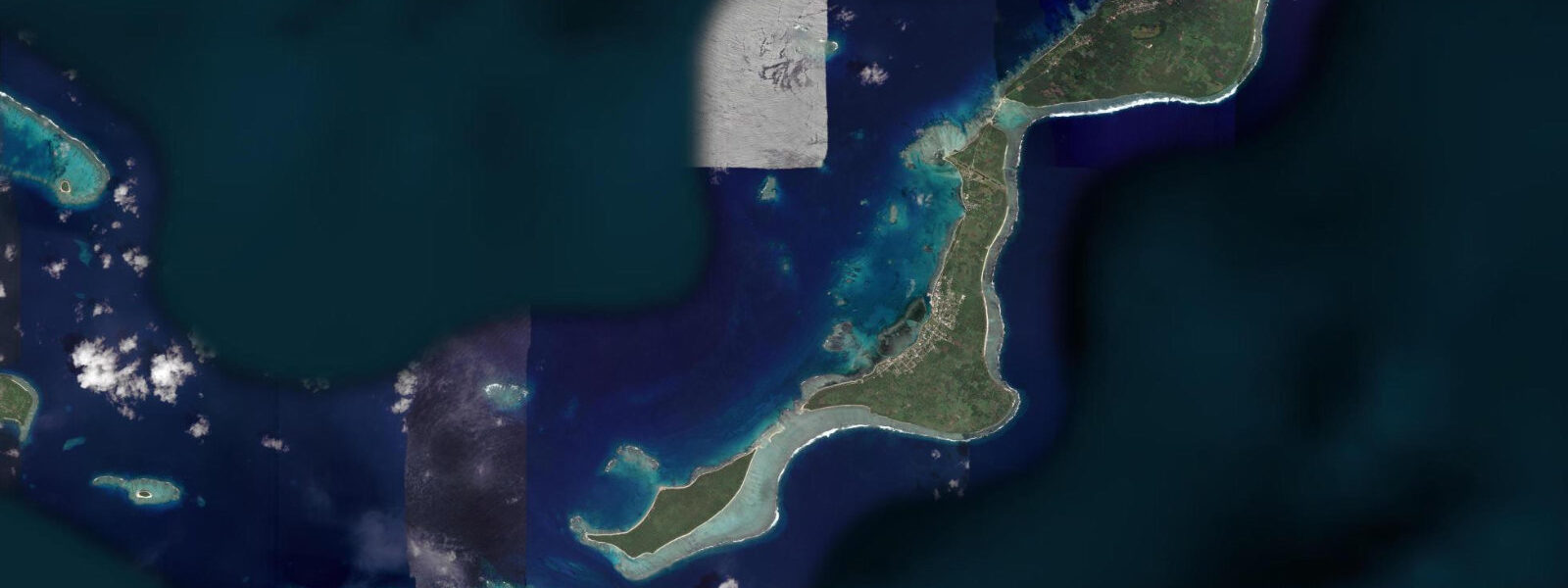 Satellite view of the coast near Pangai, Ha'apai