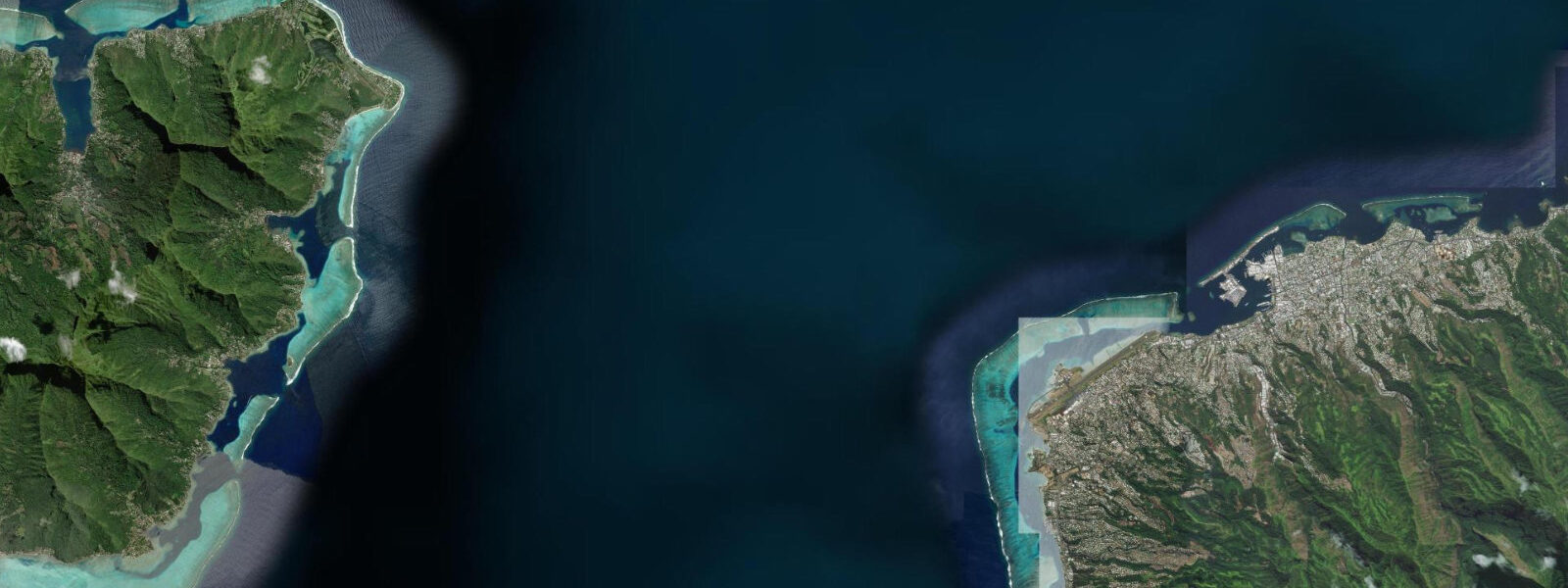 Satellite view of the coast near Papeete