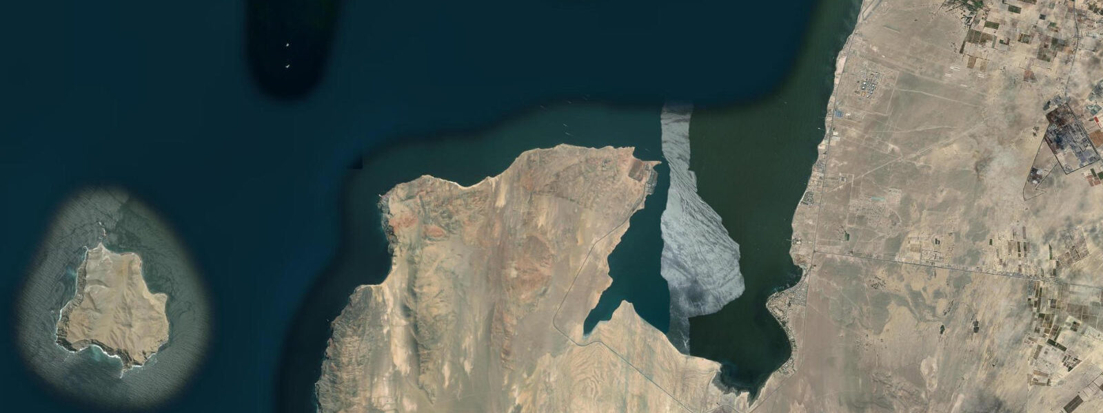 Satellite view of the coast near Paracas, Peru