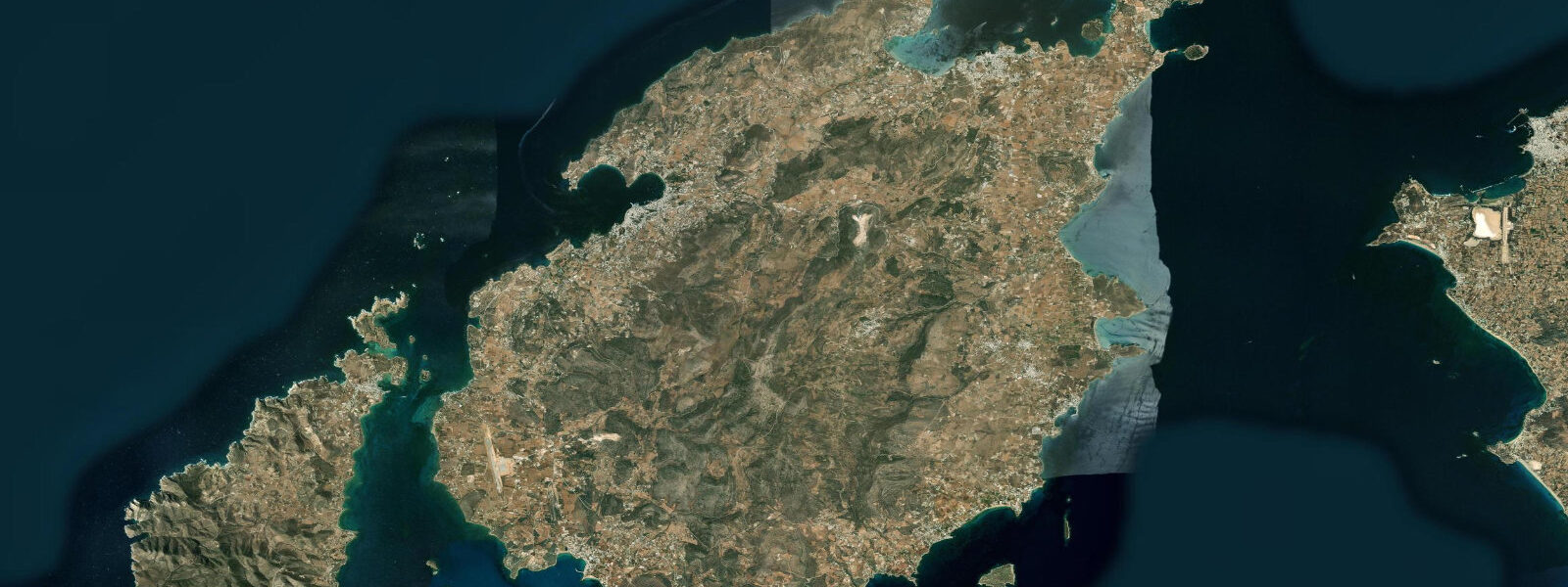Satellite view of the coast near Paros