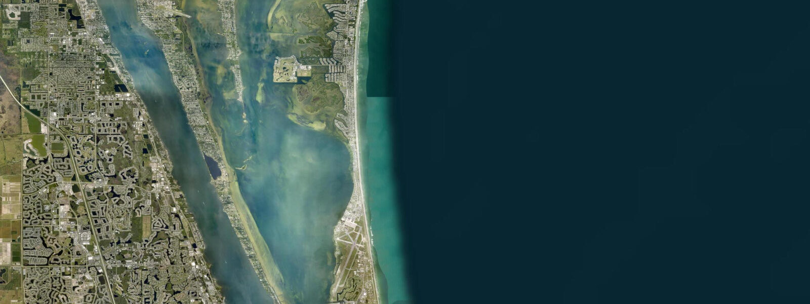 Satellite view of the coast near Patrick Air Force Base