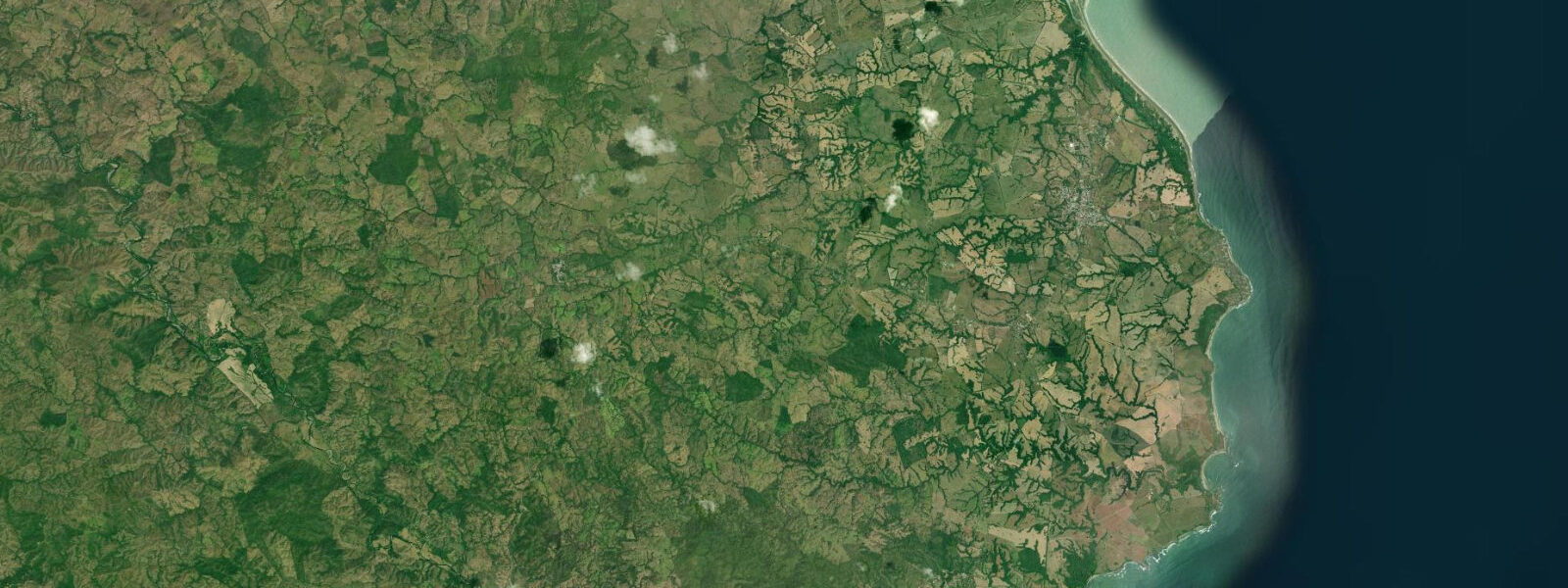 Satellite view of the coast near Pedasí