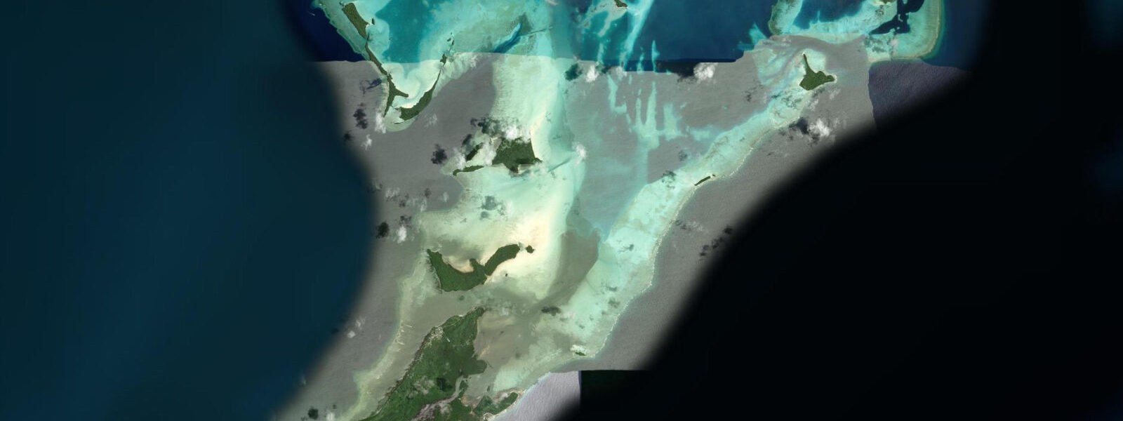 Satellite view of the coast near Peleliu, Palau