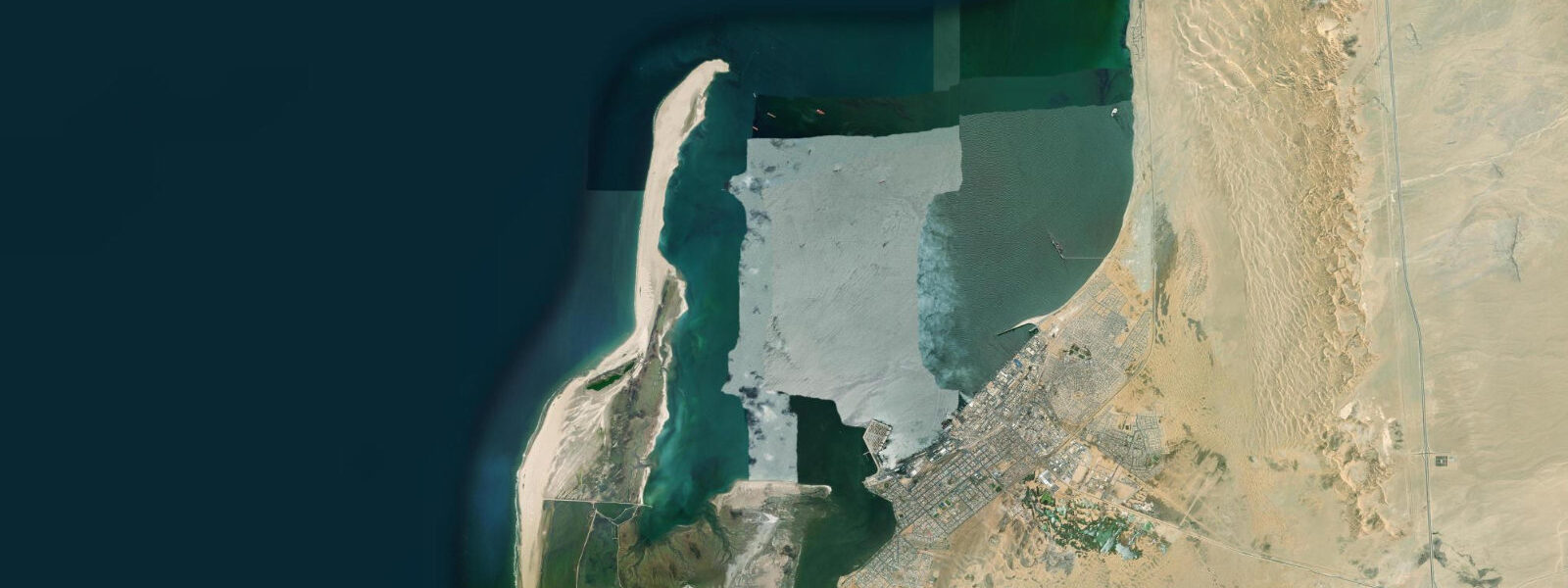 Satellite view of the coast near Pelican Point