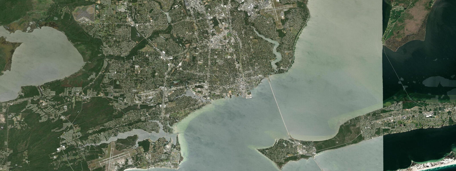 Satellite view of the coast near Pensacola, FL