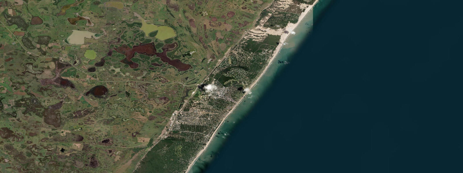 Satellite view of the coast near Pinamar, Buenos Aires Province