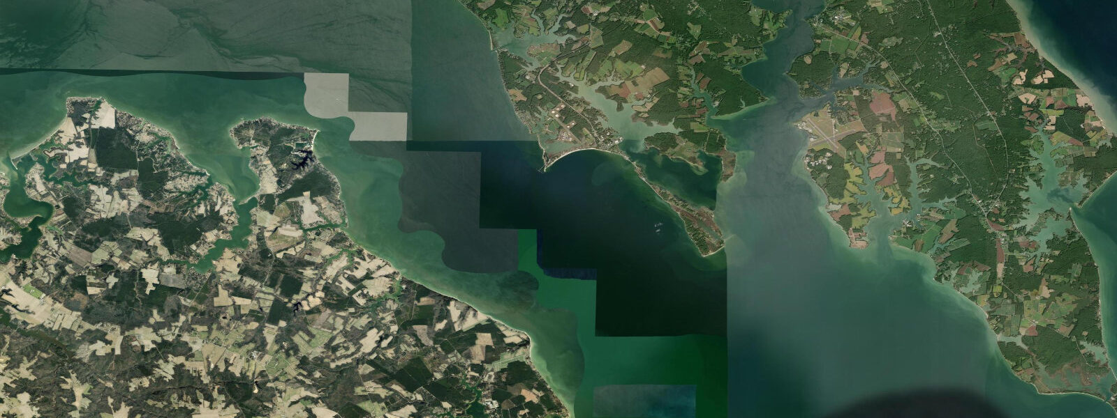 Satellite view of the coast near Piney Point
