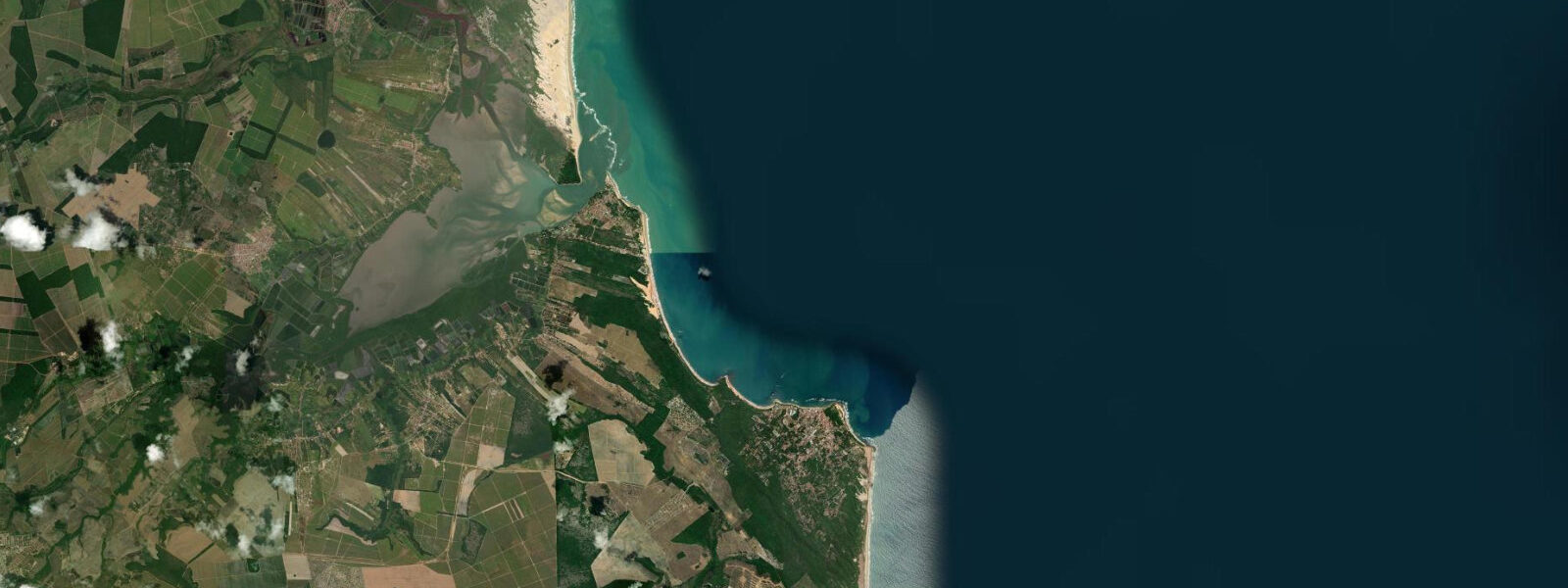 Satellite view of the coast near Praia da Pipa