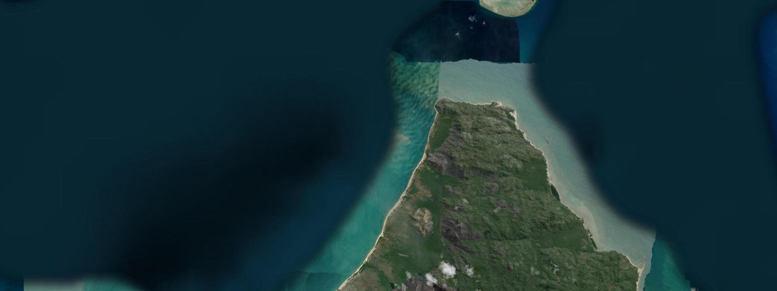 Satellite view of the coast near Pipon Island