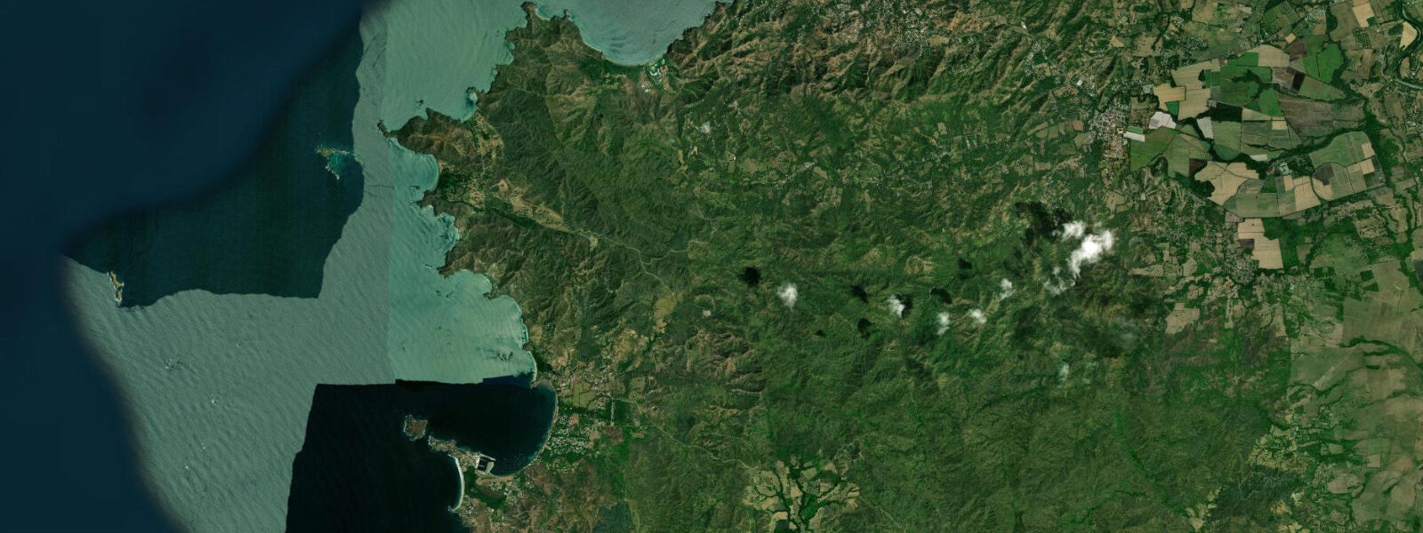 Satellite view of the coast near Playa Conchal, Guanacaste