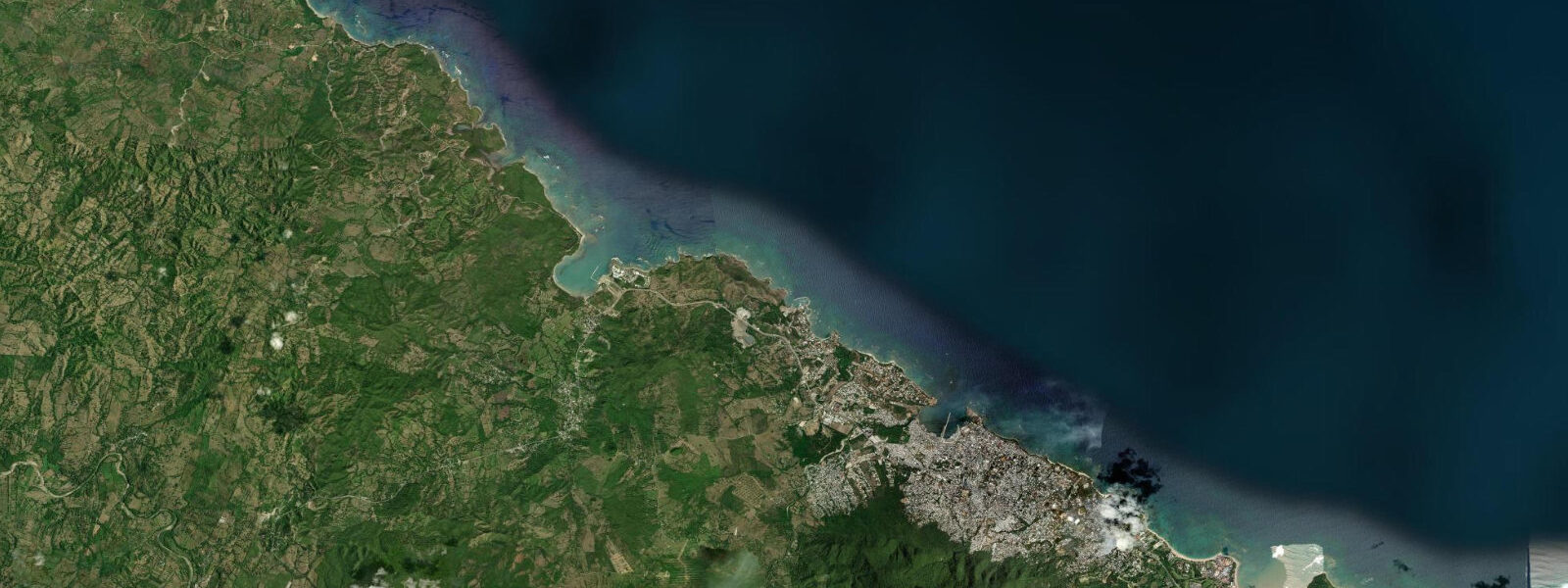 Satellite view of the coast near Playa Dorada, Puerto Plata