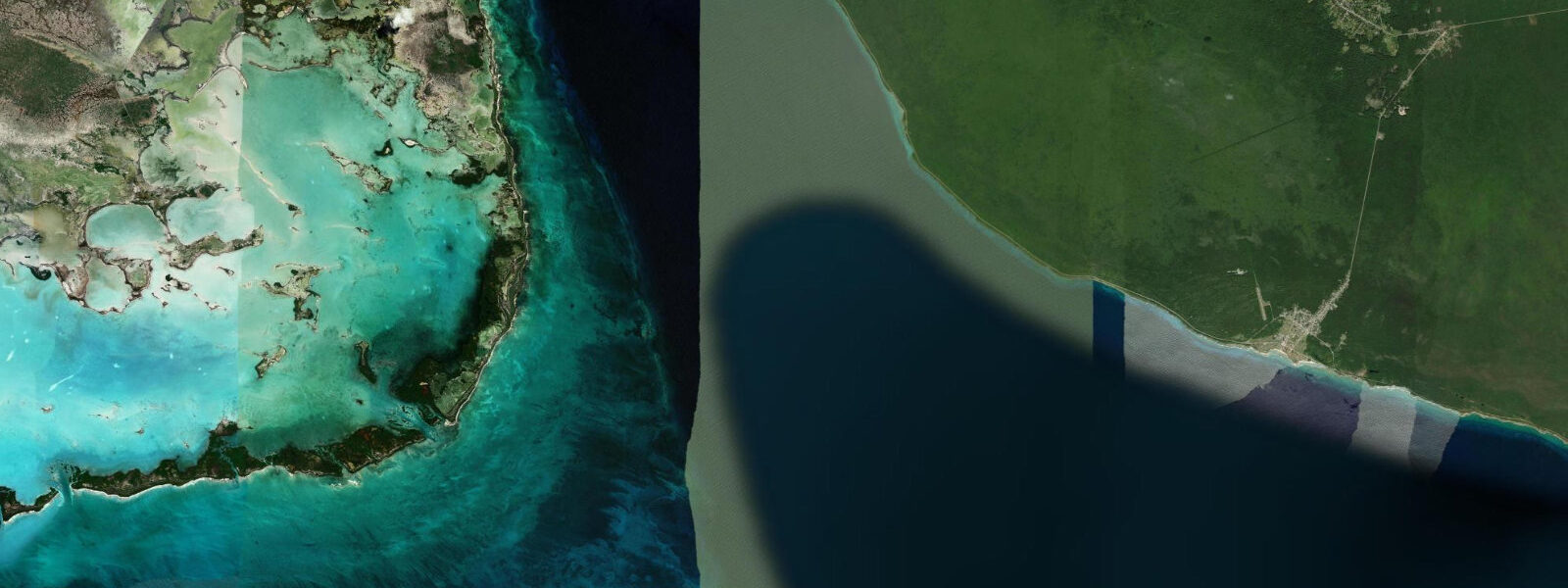 Satellite view of the coast near Playa Girón, Matanzas