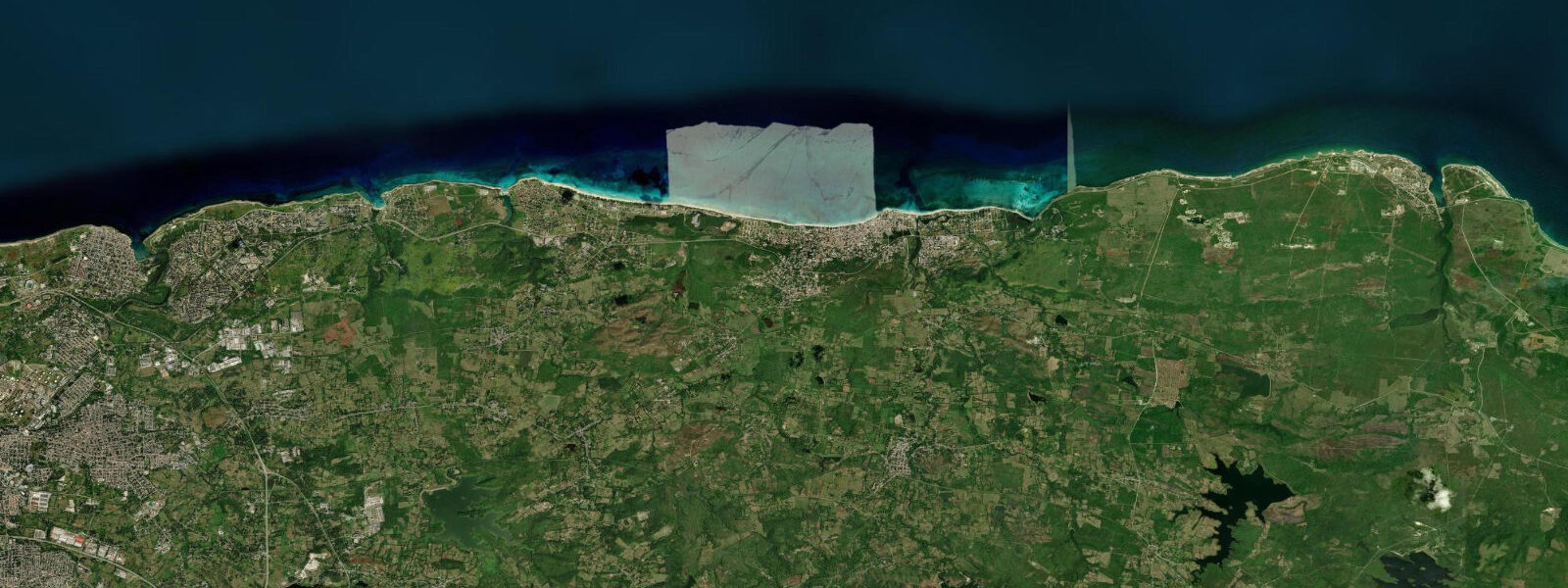 Satellite view of the coast near Playas del Este, La Habana