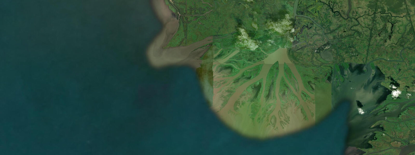 Satellite view of the coast near Point Chevreuil