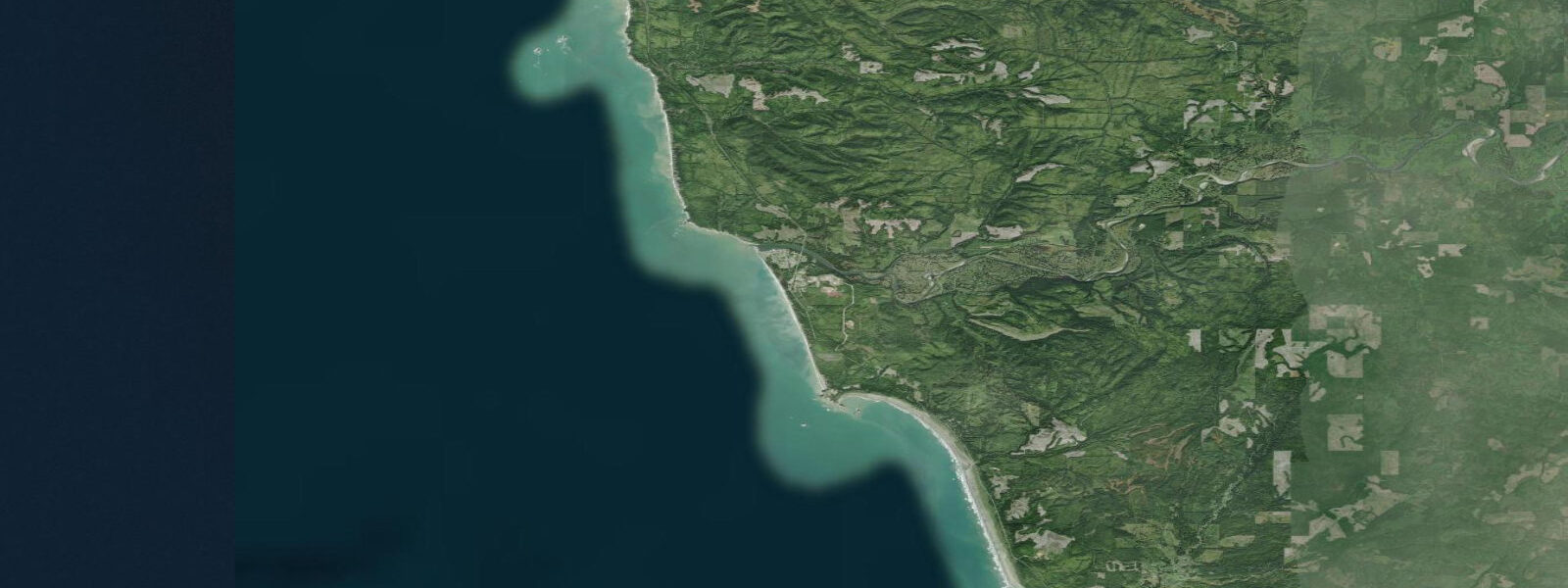 Satellite view of the coast near Point Grenville
