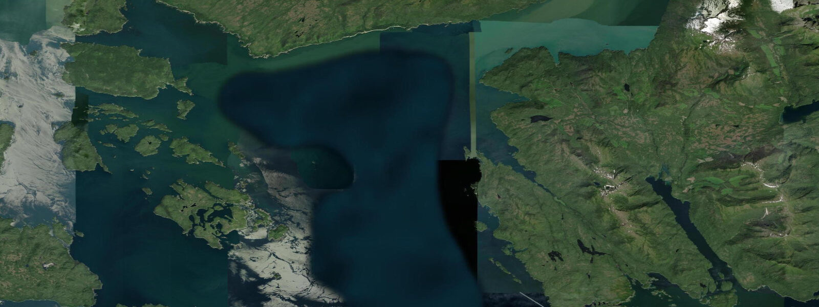 Satellite view of the coast near Point Harrington