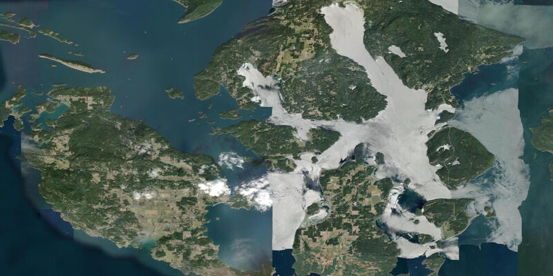 Satellite view of the coast near Point Hudson