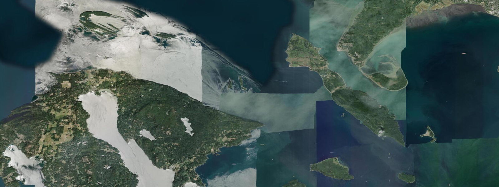 Satellite view of the coast near Point Migley