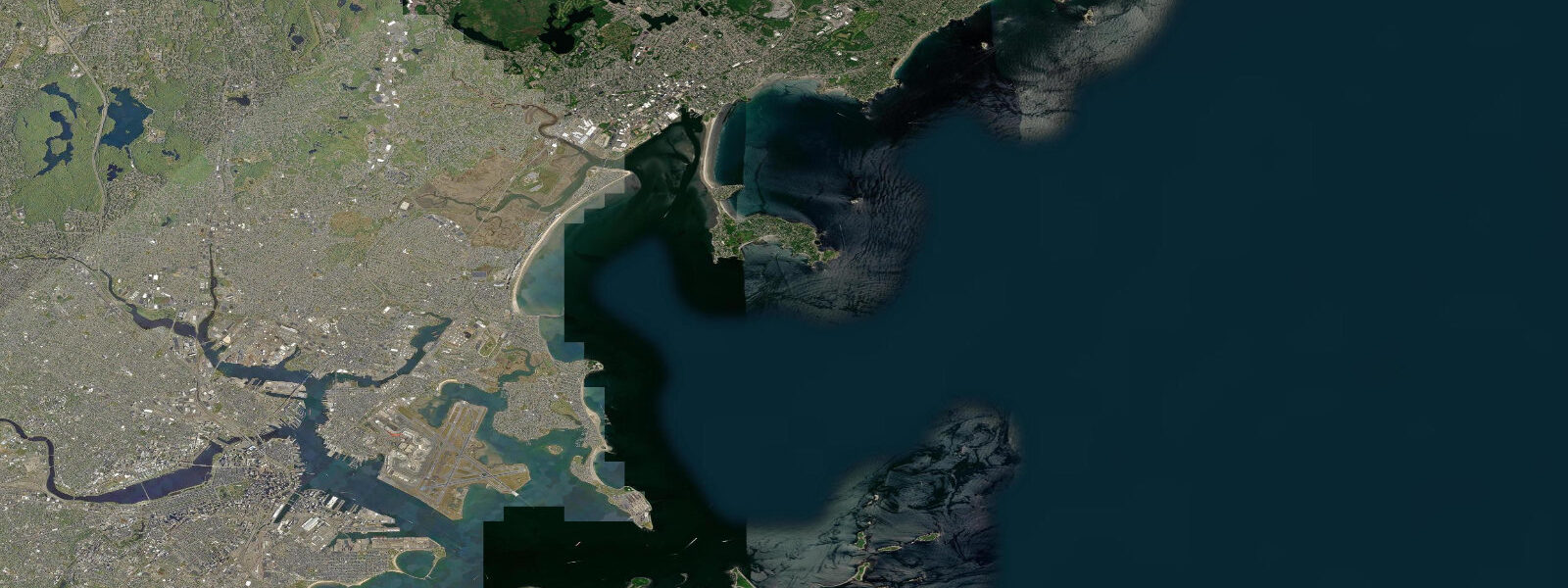 Satellite view of the coast near Point Of Pines