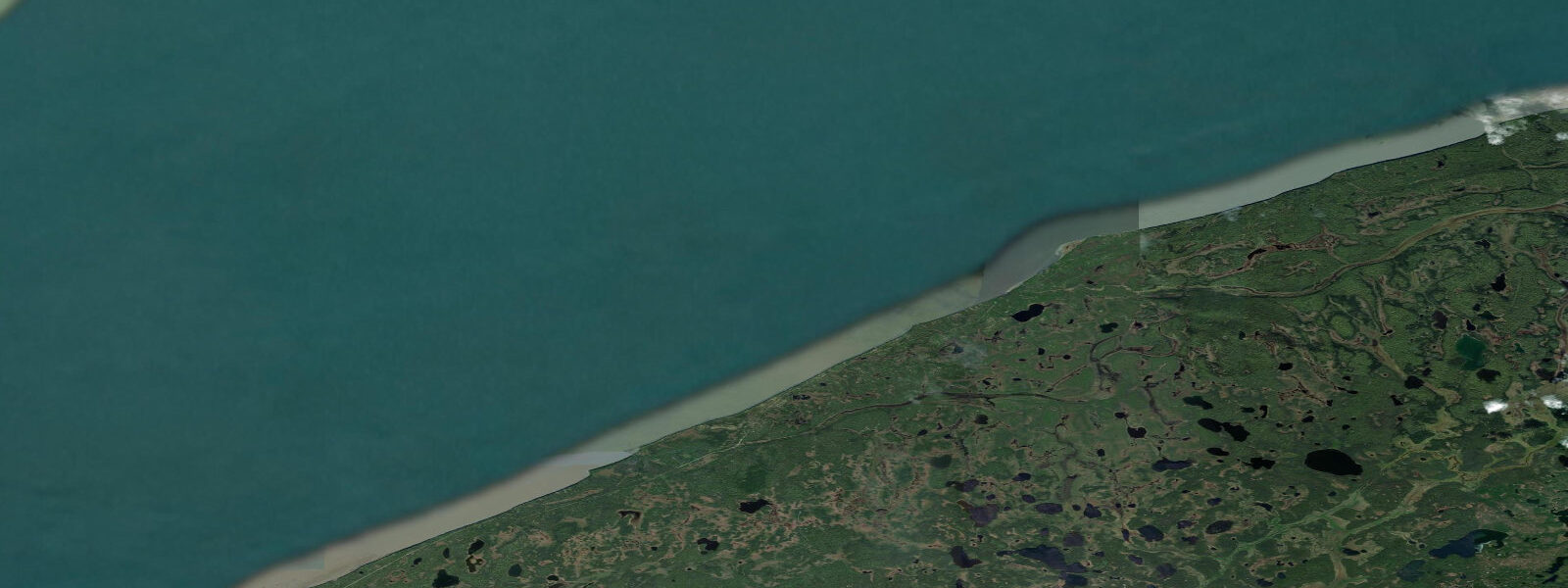 Satellite view of the coast near Point Possession