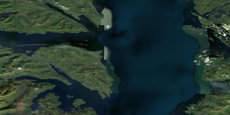 Satellite view of the coast near Point Thatcher