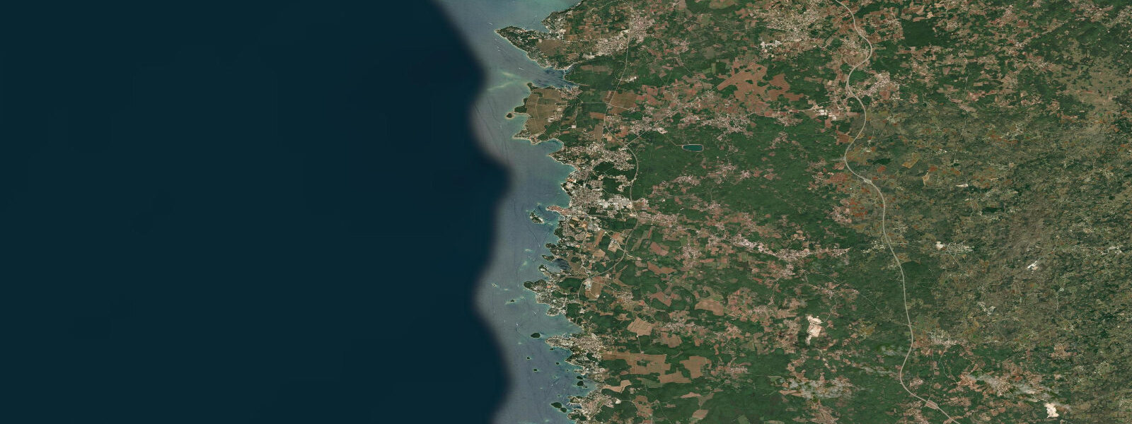 Satellite view of the coast near Poreč, Istria