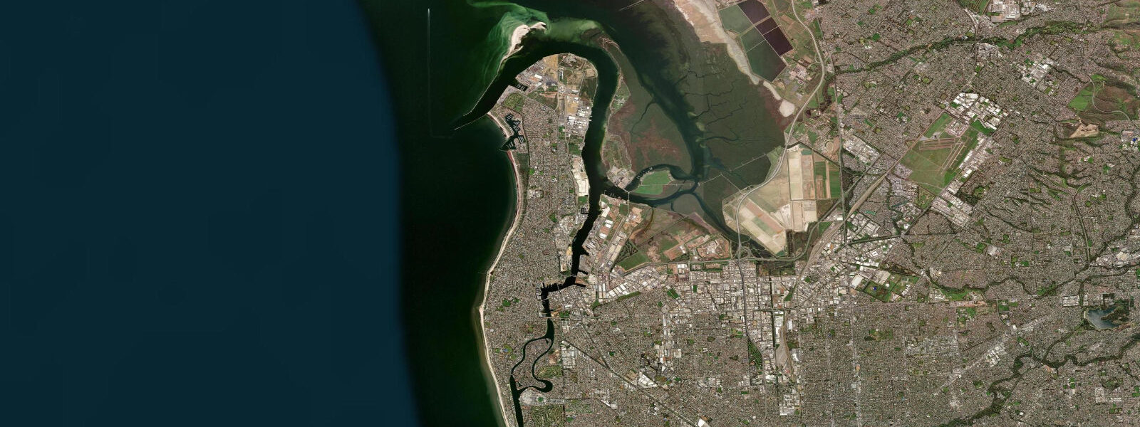 Satellite view of the coast near Port Adelaide
