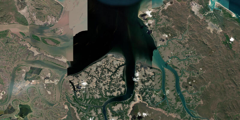 Satellite view of the coast near Port Alma