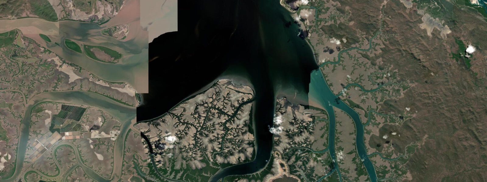 Satellite view of the coast near Port Alma