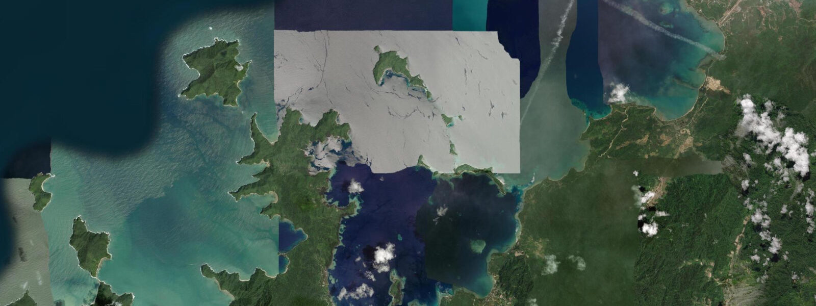 Satellite view of the coast near Port Barton