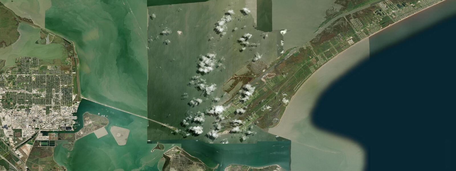 Satellite view of the coast near Port Bolivar