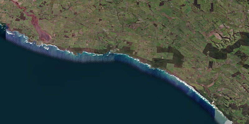 Satellite view of the coast near Port Campbell