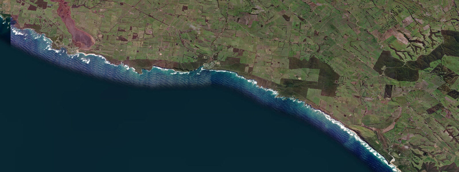 Satellite view of the coast near Port Campbell