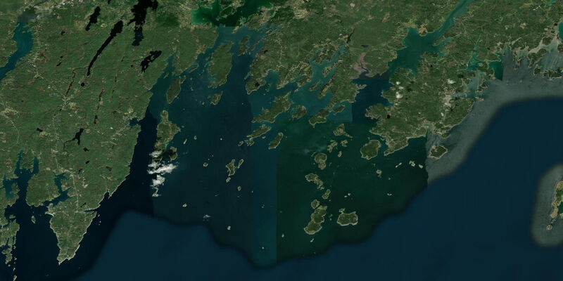 Satellite view of the coast near Port Clyde