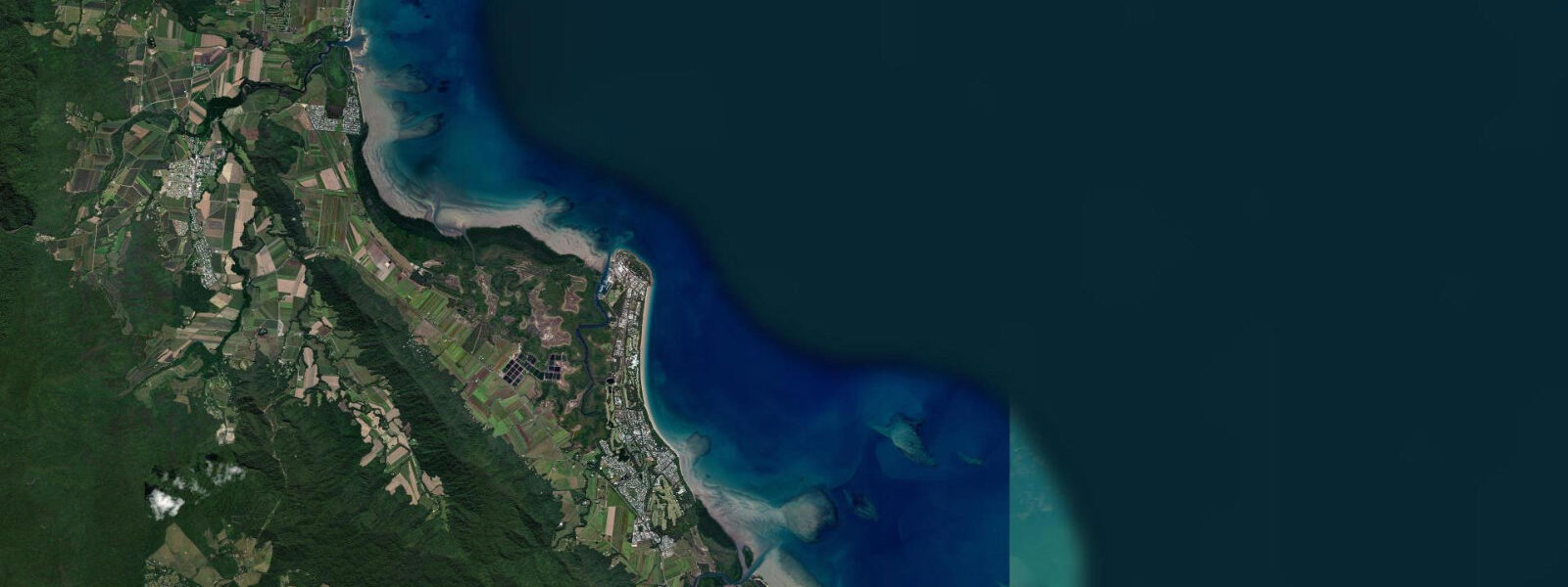 Satellite view of the coast near Port Douglas