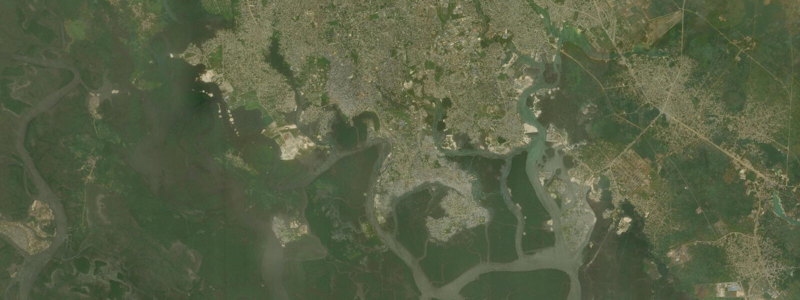 Satellite view of the coast near Port Harcourt Waterfront