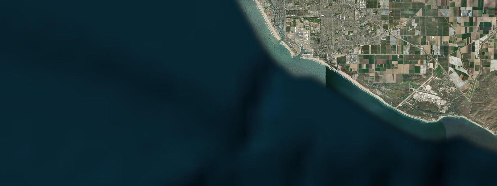 Satellite view of the coast near Port Hueneme