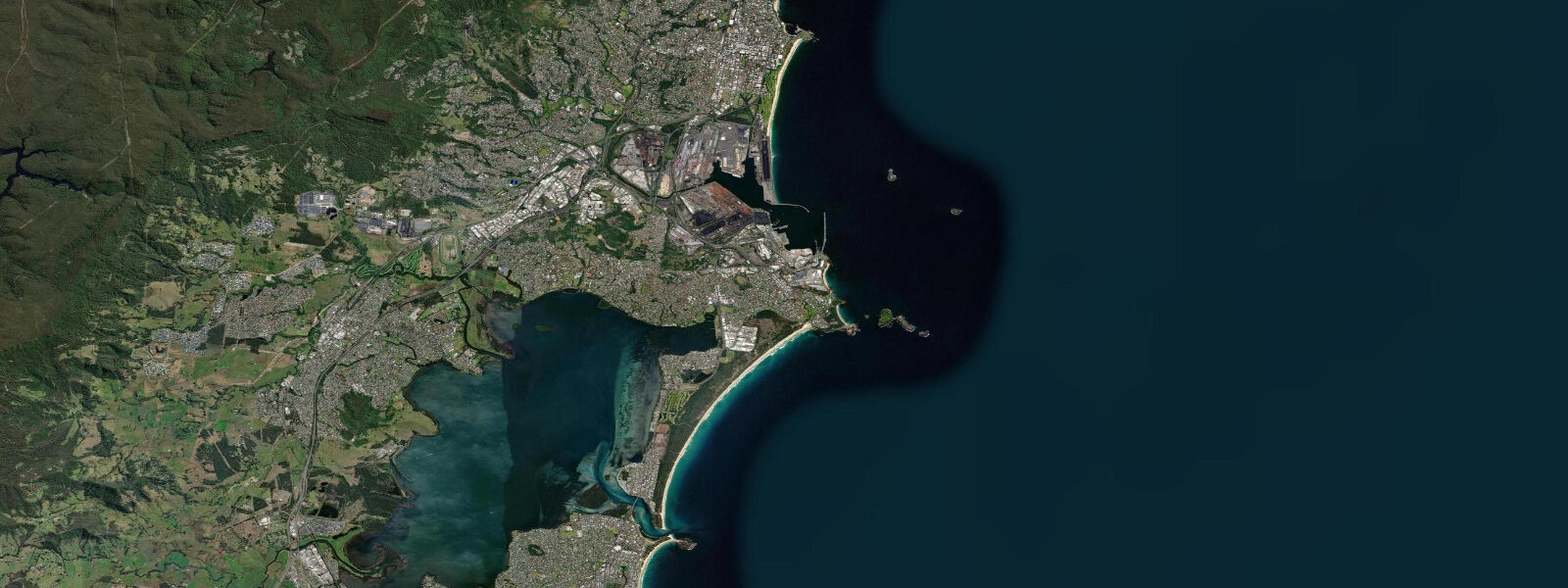 Satellite view of the coast near Port Kembla