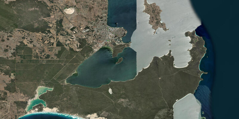Satellite view of the coast near Port Lincoln, South Australia