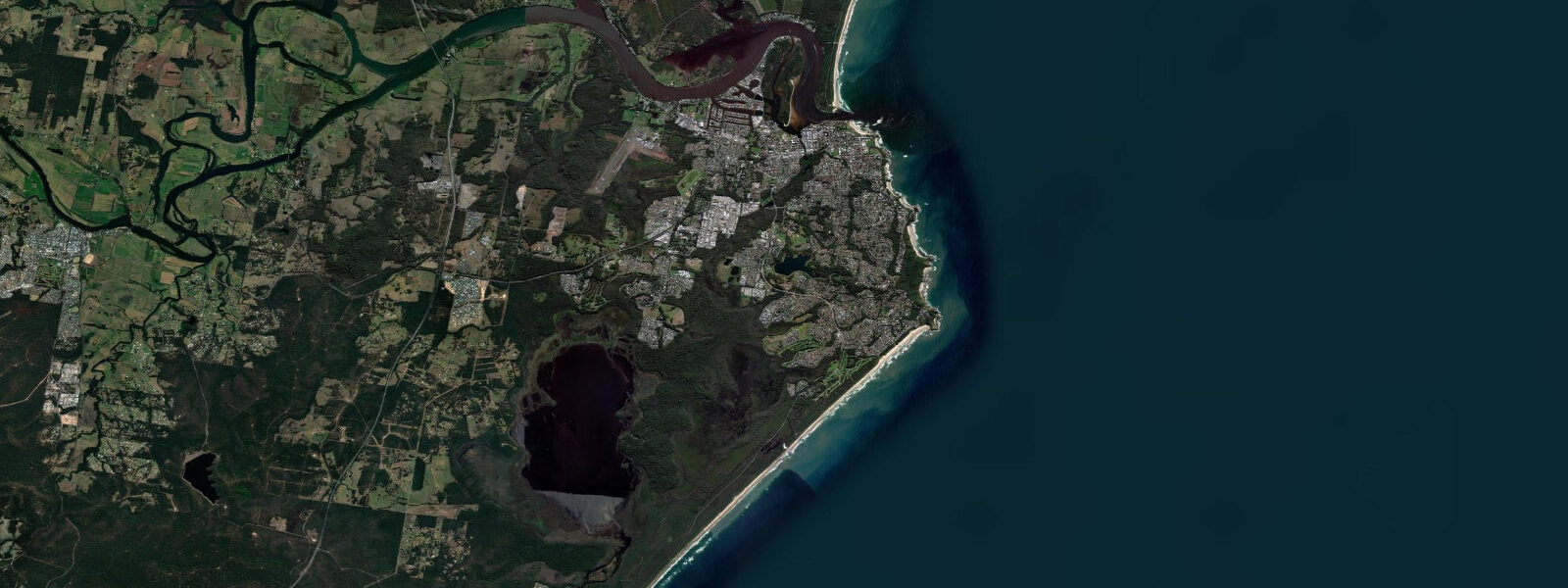 Satellite view of the coast near Port Macquarie