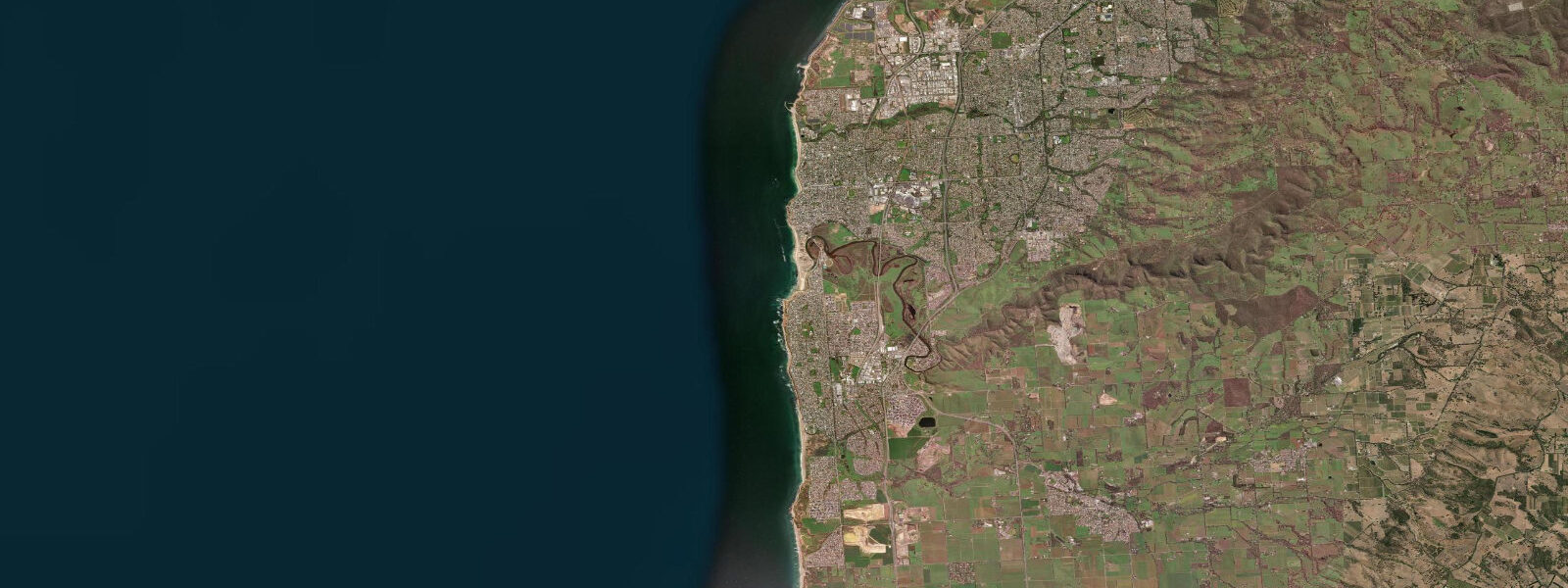 Satellite view of the coast near Port Noarlunga