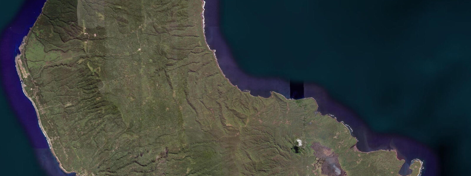 Satellite view of the coast near Port Resolution