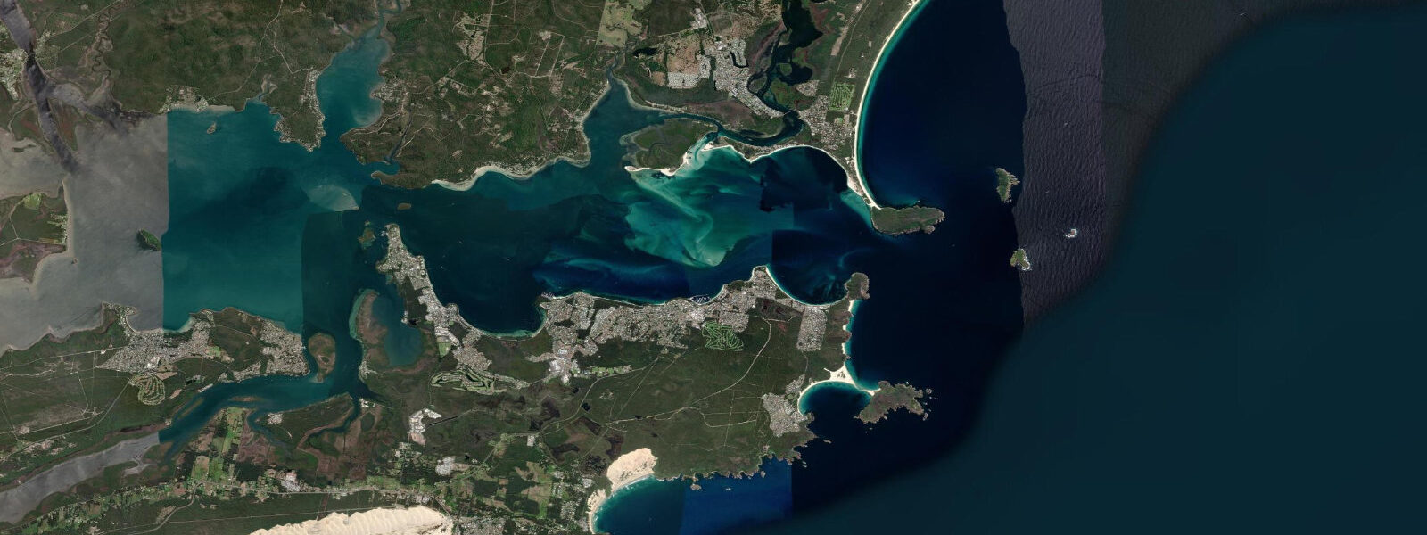 Satellite view of the coast near Port Stephens, NSW