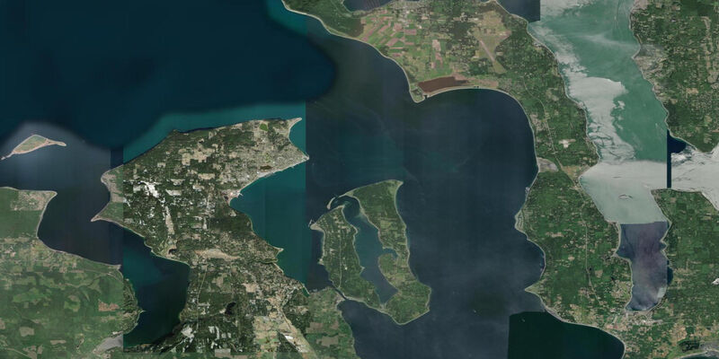 Satellite view of the coast near Port Townsend