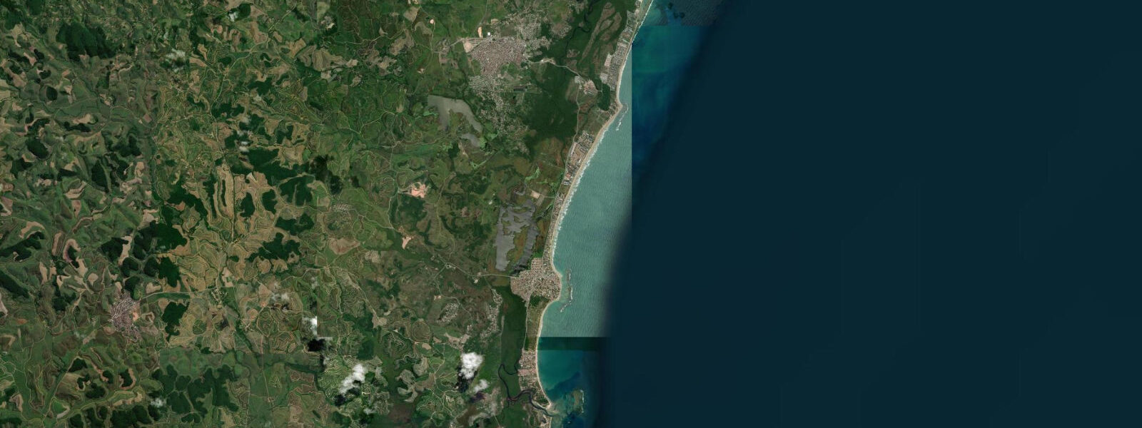Satellite view of the coast near Porto de Galinhas