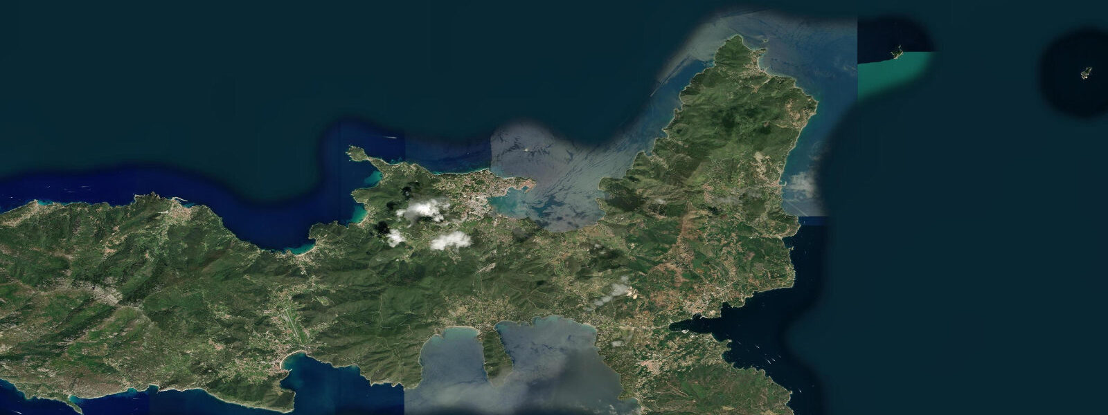 Satellite view of the coast near Portoferraio, Elba